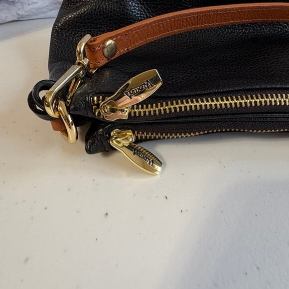 Valentina Supple Slouchy Leather Bag Black Brown Crossbody Made in Italy - Picture 3 of 16